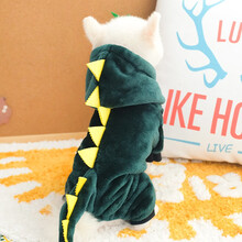 InnoPet小狗狗衣服四脚猫咪泰迪秋冬装搞怪变身加厚法兰绒比熊幼犬小狗宠物博美小型犬 恐龙变身装 XS（建议2-3斤，背长20，胸围33）