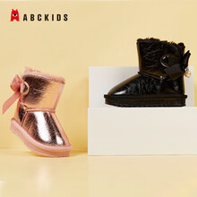 超市	
ABCKIDS童鞋女童雪地靴冬季亮面加绒短靴女孩加厚防水棉鞋DP051305143 黑色 32(鞋内长20.2cm)