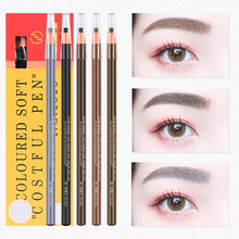 森咖 1818恒妆防水防汗拉线眉笔 影楼专用化妆眉笔眼线笔初学者 持久不脱色不晕染 1818眉笔-浅茶色3支装（带眉卡眉刷眉刀)