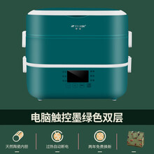 电热饭盒保温可插电多功能上班族加热自热便当盒热饭神器便携 智能双层绿色+陶瓷胆带盖+保温包