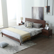 掌上明珠家居 北欧现代实木床 卧室简约双人床 1.8米 ESA120
