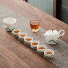  苏氏陶瓷（SUSHI CERAMICS）茶具套装高白瓷羊脂玉一路有你功夫茶具礼盒套组