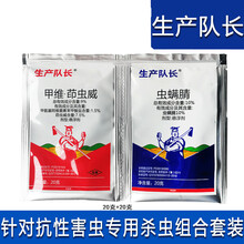 生产队长 9%甲维茚虫威10%虫螨腈套装稻纵卷叶螟菜青虫甜菜夜蛾小菜蛾农药杀虫剂 50套 （20克+20克）/套