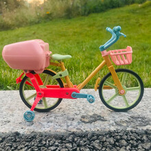 儿童仿真电动自行车玩具共享单车声光脚蹬车模型公交车巴士男孩女孩生日礼物1-2-3岁儿童小孩玩具 粉色自行车