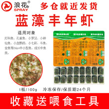 浪花水族冷冻红虫观赏鱼食饲料小鱼食红虫冰冻血虫丰年虾赤虫牛心汉堡罗汉鱼锦鲤金鱼七彩鱼食饲料 蓝藻丰年虾（1片试用装）