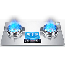 班力（BANLI）不锈钢猛火定时燃气灶天然气灶液化气灶煤气灶双灶炉具 家用嵌入式 台嵌两用 双九头灶带定时+加厚不锈钢聚能环5.0+5.0KW 天然气