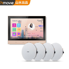 Hmovie 山水家庭背景音乐主机套装 WIFI智能音响系统 吸顶音响喇叭 吊顶音箱 DM-8+T3无边框6.5英寸一拖四