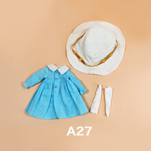 小天使娃衣6分胖子体娃衣休闲服ICY小布娃娃衣服裙子裤子30cm衣服 天蓝色 A-27（只是娃衣）
