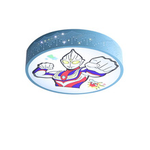 儿童房卡通LED灯奥特曼吸顶灯儿童卧室灯蜘蛛侠超人Kitty猫吸顶灯客厅 餐厅 书房 卧室 48cm奥特曼+调光LED(遥控款) 42W-8-