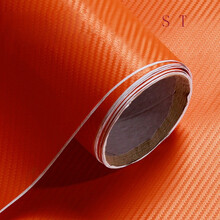 点滨 汽车用品碳纤维贴纸 立体车身贴膜改装内饰装饰全车贴拉花3D改色膜 3D橙127CM宽*1米