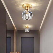 尊光 北欧轻奢小吸顶灯led水晶灯走廊灯过道灯创意个性门厅灯入户灯进门灯玄关灯阳台灯卧室衣帽间灯筒灯 三色