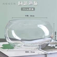 鱼缸透明玻璃办公桌创意水培圆形圆球圆型小型乌龟迷你桌面小鱼缸 35鼓缸(裸缸)