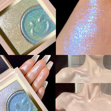 【两盘69+配高光刷】笑脸高光粉饼修容一体盘闪粉珠光哑光脸部提亮肤色细闪鼻影阴影生姜神仙高光 04#电光蓝（配高光刷）