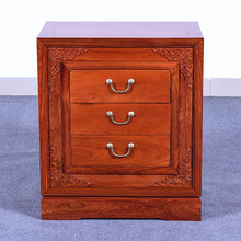 DFJXW F红木家具缅甸花梨（学名：大果紫檀）斗柜实木储物柜 三斗柜五斗柜 新中式明清古典带抽屉柜 三斗柜 长69*宽42*高80cm