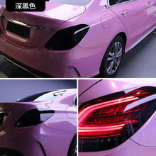 TPH汽车熏黑尾灯膜TPU大灯改色膜划痕自动修复汽车灯保护透光贴膜 TPH深黑色【1.5米*30CM】