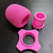 KTV麦克风防喷罩防风咪罩 话筒防滑圈保护套防摔话筒套加厚海绵套 粉色(三件套) 加厚