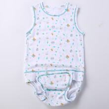 花花宝贝  婴儿衣服大码纯棉婴儿内衣服宝宝夏天季薄连体睡衣男女无袖背心哈衣三角爬包屁衣1-4岁 白底松鼠 100cm