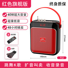 金正F12 蓝牙音箱大音量手提广场舞音响户外唱k歌家用3d环绕立体声小型大功率可插u盘带无线话筒超重 红色旗舰版【40W大音量超重低音48小时播放+遥控 官方标配