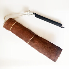 比特犬吊口纯牛皮棒斯塔福猛犬咬合力训练牛皮棒马犬工作犬扑咬皮用品 棕色头层牛皮大号一张??弹簧??扣子