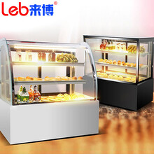 来博（Leb）蛋糕柜 冷藏展示柜 台式直角柜弧形前后开门商用水果凉菜熟食保鲜柜风冷柜 直角后开门(0.9米落地式) 常温不带制冷黑色/白色