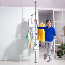 【宝优妮】宝优妮 顶天立地晾衣架伸缩晾衣架阳台不锈钢挂衣架顶天立地单杆衣架DQ-0777B