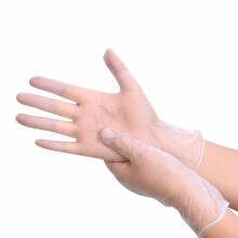 兰诗 PC2002 一次性手套透明耐用手套防水防油污手套非乳胶无粉PVC手套 100只/盒M码