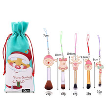 圣诞节化妆刷圣诞老人麋鹿可爱糖果携带迷你化妆工具套装 风格1