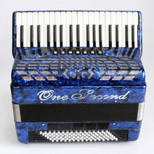 德国进口品质手风琴手风琴60/80/96贝斯进口手风琴初学考级演奏儿童成人手拉风琴 96贝斯37键(蓝色)