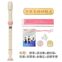 奇美竖笛乐器初学者高音8八孔入门6六孔儿童德式笛子小学生课堂乐器英式 （标配）六孔德式亲情树 粉色