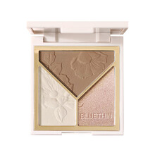 【配高光刷】BLUETHIN三色高光修容盘一体粉饼盘哑光闪粉提亮脸部鼻影阴影侧影自然立体 1#巧克力拿铁