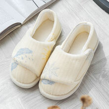 月子鞋秋冬季包跟可爱孕妇厚底拖鞋秋季产后软底防滑产妇鞋子 黄色天气 39