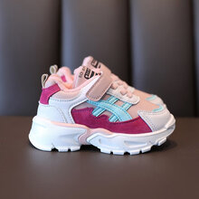 女宝宝鞋子3到4岁冬季婴儿老爹运动鞋加绒小童棉鞋子男女童学步鞋 粉色 26码/内长16cm