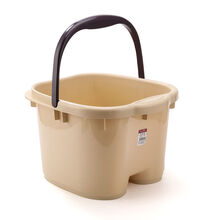 泡脚桶带盖加厚塑料洗脚桶带滚轮按摩泡脚盆足浴盆置物四季可用 大号卡其色无盖【加厚】