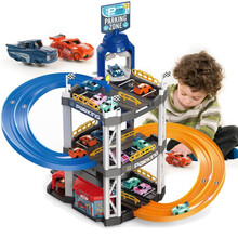 汽车停车场大楼儿童双轨道赛车男孩礼物3岁4玩具宝宝益智多层车库 三层旋转轨道赛车+2车
