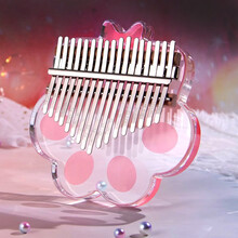 kalimba卡林巴拇指琴手指琴透明水晶拇指琴初学17音巴林琴乐器 17音萌爪【图案】