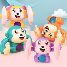 大号声光翻滚猴益智声光电动翻斗猴婴儿男女孩0-1-3岁宝宝爬行翻跟头卡通小猴子玩具 四款电动翻滚猴