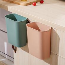 季萌厨房垃圾桶橱柜门悬挂式垃圾收纳桶卡扣式家用厨余挂垃圾蔬菜果皮垃圾篓 粉色