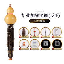 新艺乐器 专利设计超九孔加3键葫芦丝专业演奏型 紫竹9孔宽音域乐器 【天然葫芦+紫竹F调】反手加3键