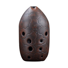 空谷 埙乐器10孔埙无釉勋窑变陨可水洗陶埙 十孔双腔笔筒埙 F调左起