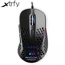 Xtrfy M4电竞游戏鼠标NIP旗舰级轻量洞洞鼠职业FPS守望先锋CSGO有线鼠标 3389传感器 M4黑色