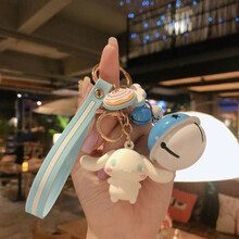 汽车钥匙扣 车钥匙挂件   钥匙扣创意可爱卡通女汽车钥匙链挂件情侣包包铃铛小礼物 长耳兔