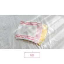 韩国Agaddong宝宝有机纯棉护肚脐围 新生儿裹腹防肠绞痛婴儿围肚兜 白粉色 1-5岁