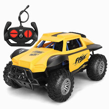 纽奇（Nukied）遥控汽车越野车儿童挖掘机拆装工程车可充电男孩玩具耐摔赛车 越野遥控车 黄色【配2组电池60分钟】
