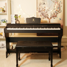 88键俏娃宝贝家用电钢琴重锤成人初学入门数码钢琴幼师专业电子钢琴智能儿童钢琴儿童礼物 黑色：【专业/家庭娱乐】力度键+三踏板+原装双人凳