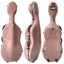 碳纤维大提琴盒4/4,防水抗压带轮轻便飞机托运 豆沙粉