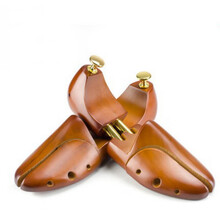 皮鞋定型器 实木鞋撑子鞋栓鞋楦扩撑鞋器可调节皮鞋子定型防皱不变形MSY 荷木款棕色43-44码一双装