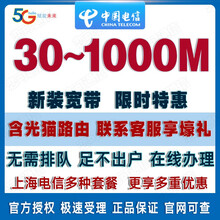 中国电信 上海电信宽带办理新装300M、500M光纤 极速办理极速办理 全家享 快速上门受理办理安装 100M宽带 12个月