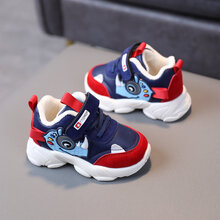 ℑ℘新品上市本季新款萌娃小孩子穿的1-5岁秋冬季宝宝棉鞋皮面二棉加绒加厚男女童鞋2-3岁小孩鞋子潮童 蓝色(二棉加绒) 21码内长13.5CM