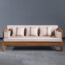 寻古红木家具非洲鸡翅木（学名：非洲崖豆木）沙发实木新中式客厅原木全实木沙发椅组合 三人座/长沙发