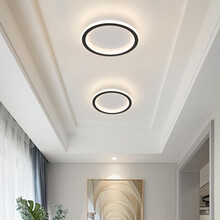 广飞 过道灯走廊灯门厅入户灯简约现代北欧led吸顶方形玄关超亮阳台灯 小号圆形直径20 三色变光